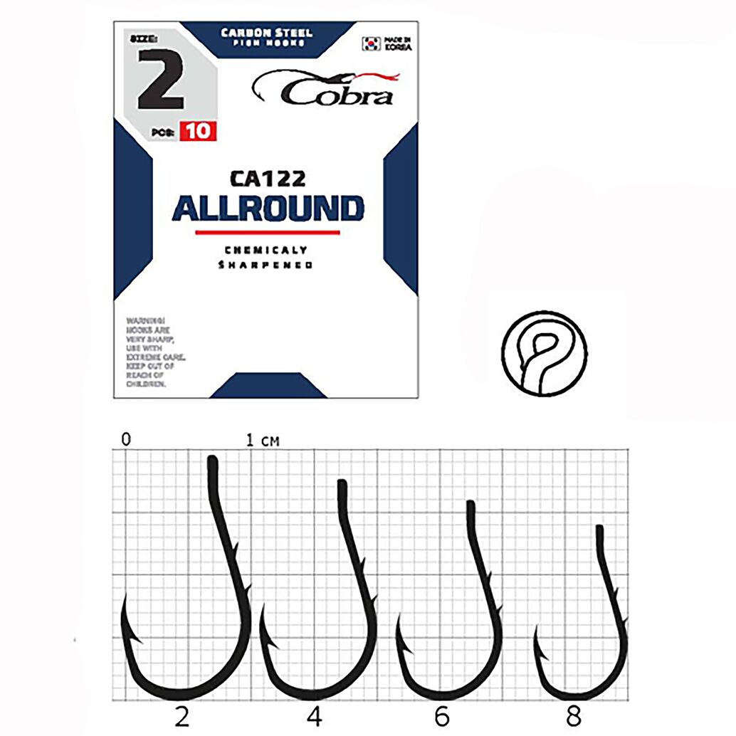 Hooks Cobra ALLROUND ser. CA122 size 004 10pcs.