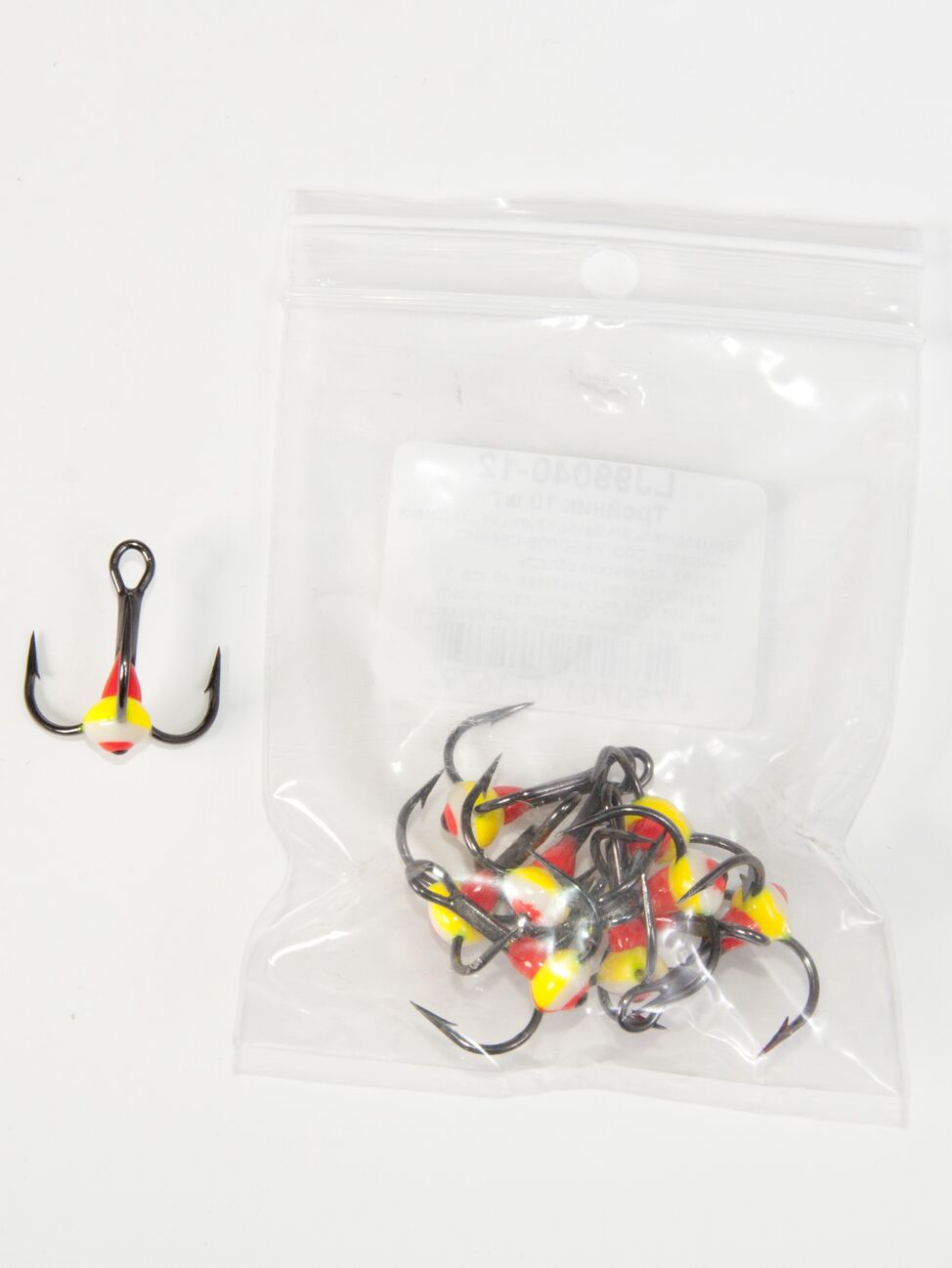 Treble hook for lures Lucky John with drop color size 004