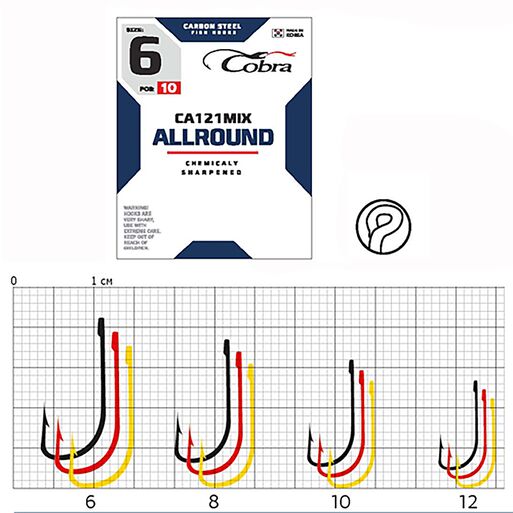 Hooks Cobra ALLROUND ser. CA121MIX size 012 10pcs.