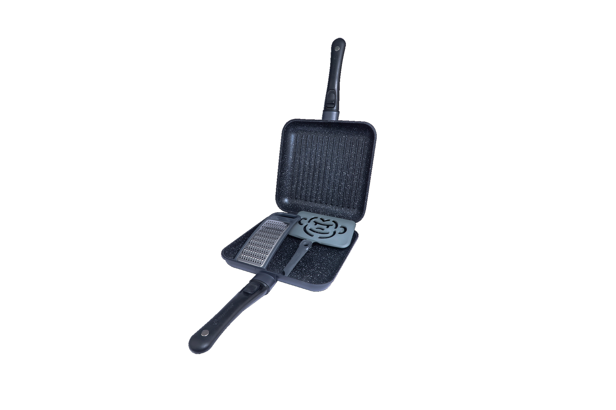 Tigaie-grătar RidgeMonkey Connect Pan & Griddle XXL Granite Edition