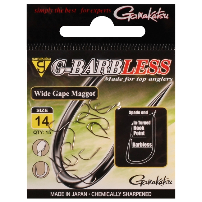 Cârlig Gamakatsu G-BARBLESS Wide Gape Maggot