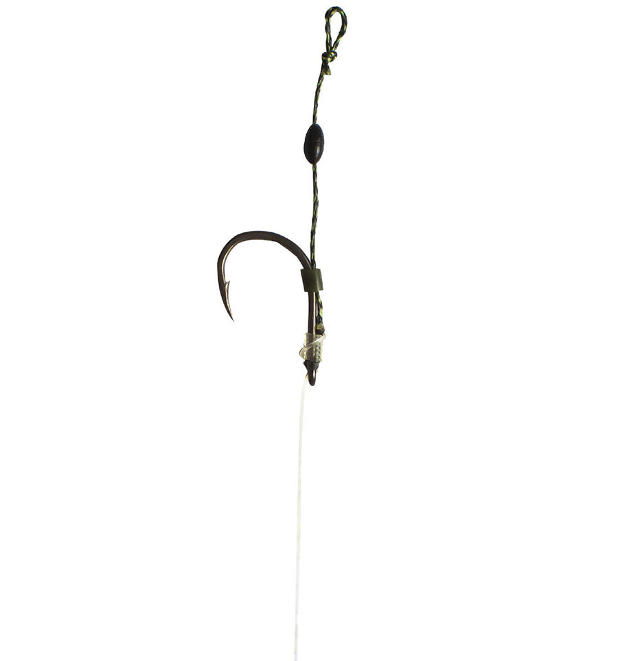 Готовый флюорокарбоновый поводок с мягким волосом World4Carp FLUOROCARBON HAIR RIG WIDE GAPE