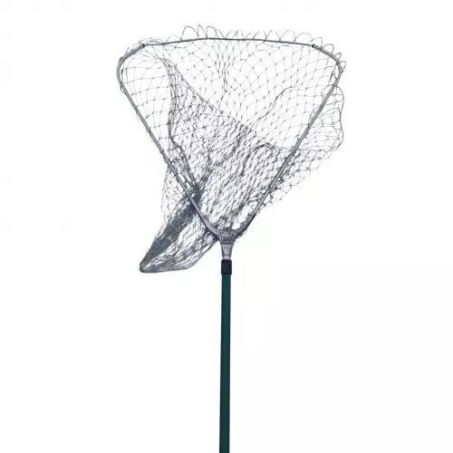 Landing net mesh, triangular folding head