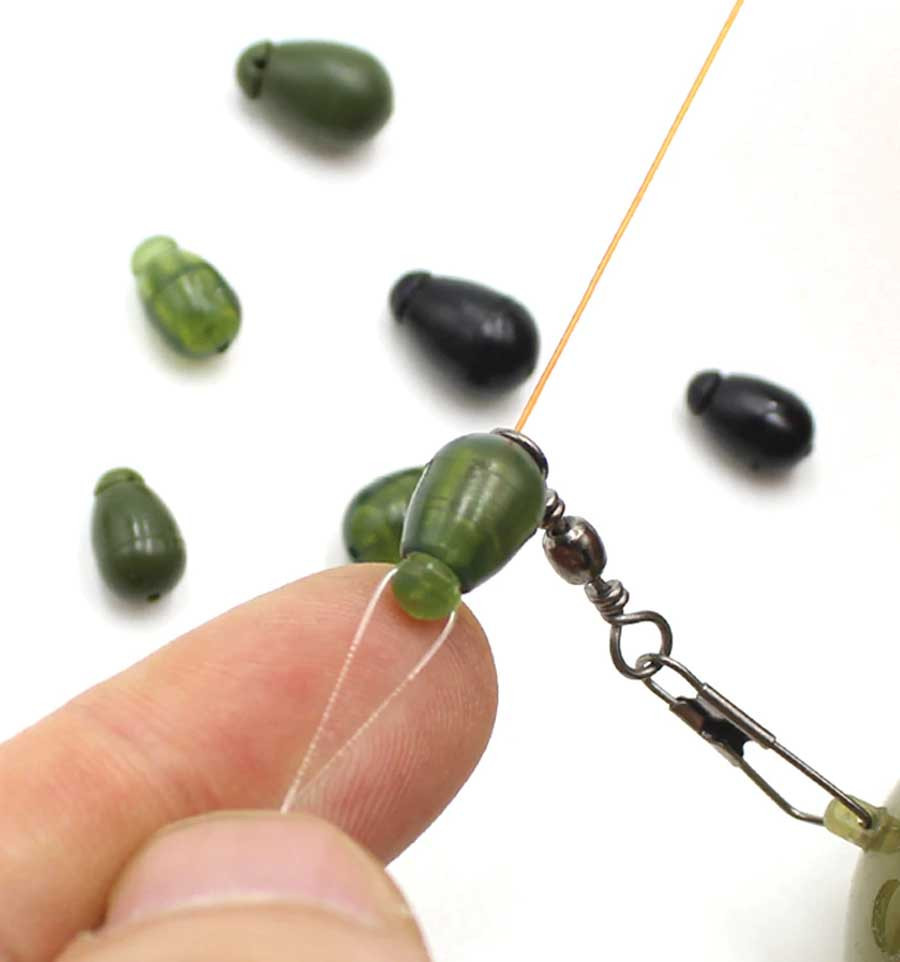 Quick change bead with connector World4Carp Quick Change Beads S brown