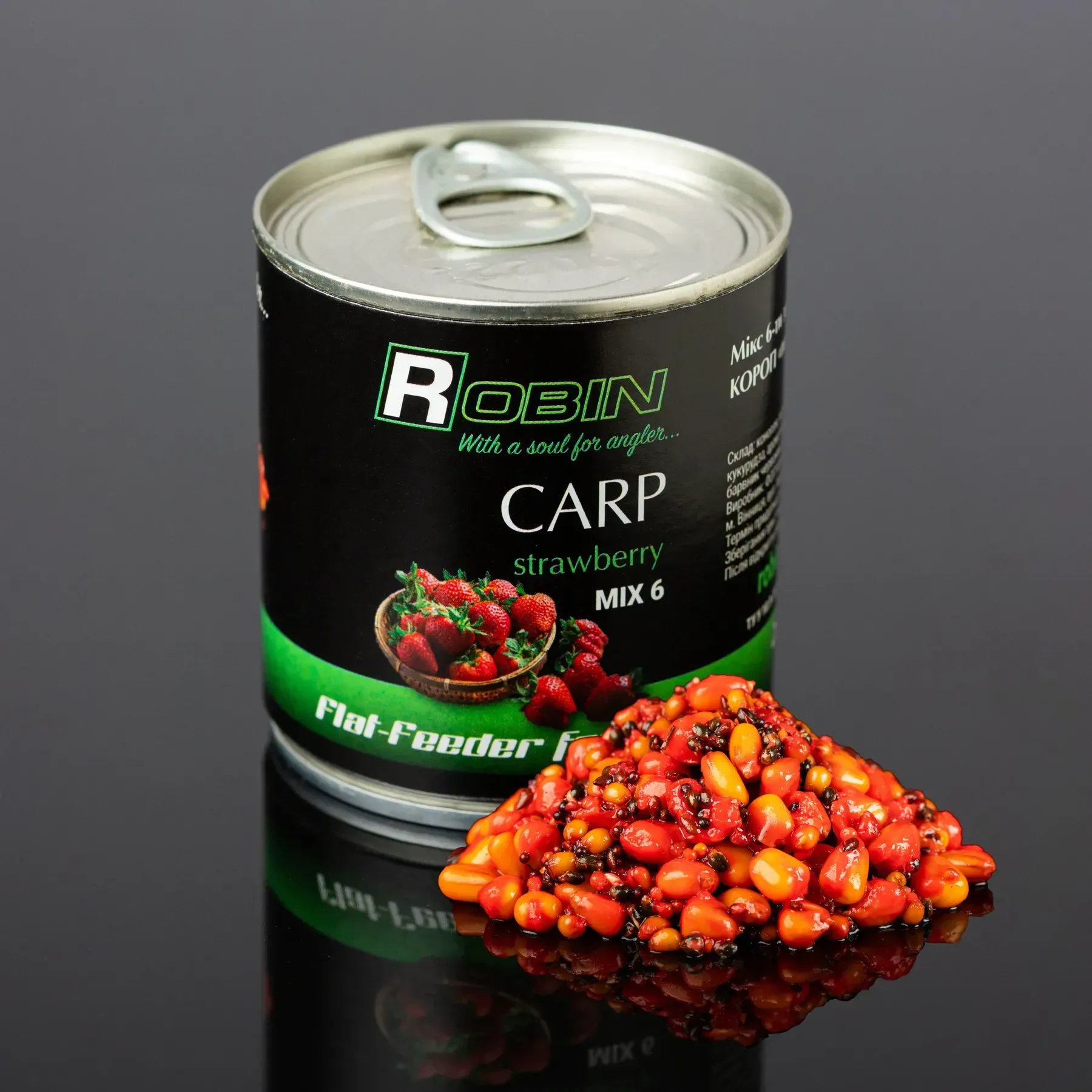ROBIN MIX 6 Flat Feeder grain mix · Carp · strawberry · 200 ml