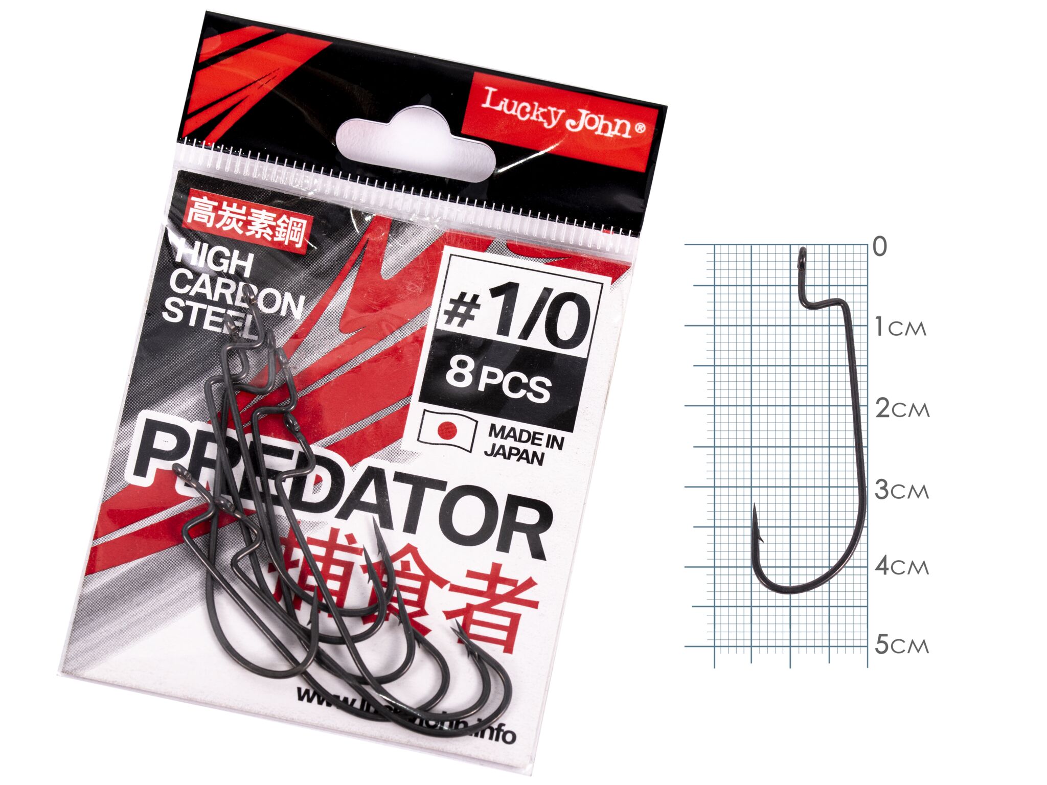 Lucky John PREDATOR offset hooks ser. LJH340 size K01/0 8 pcs.