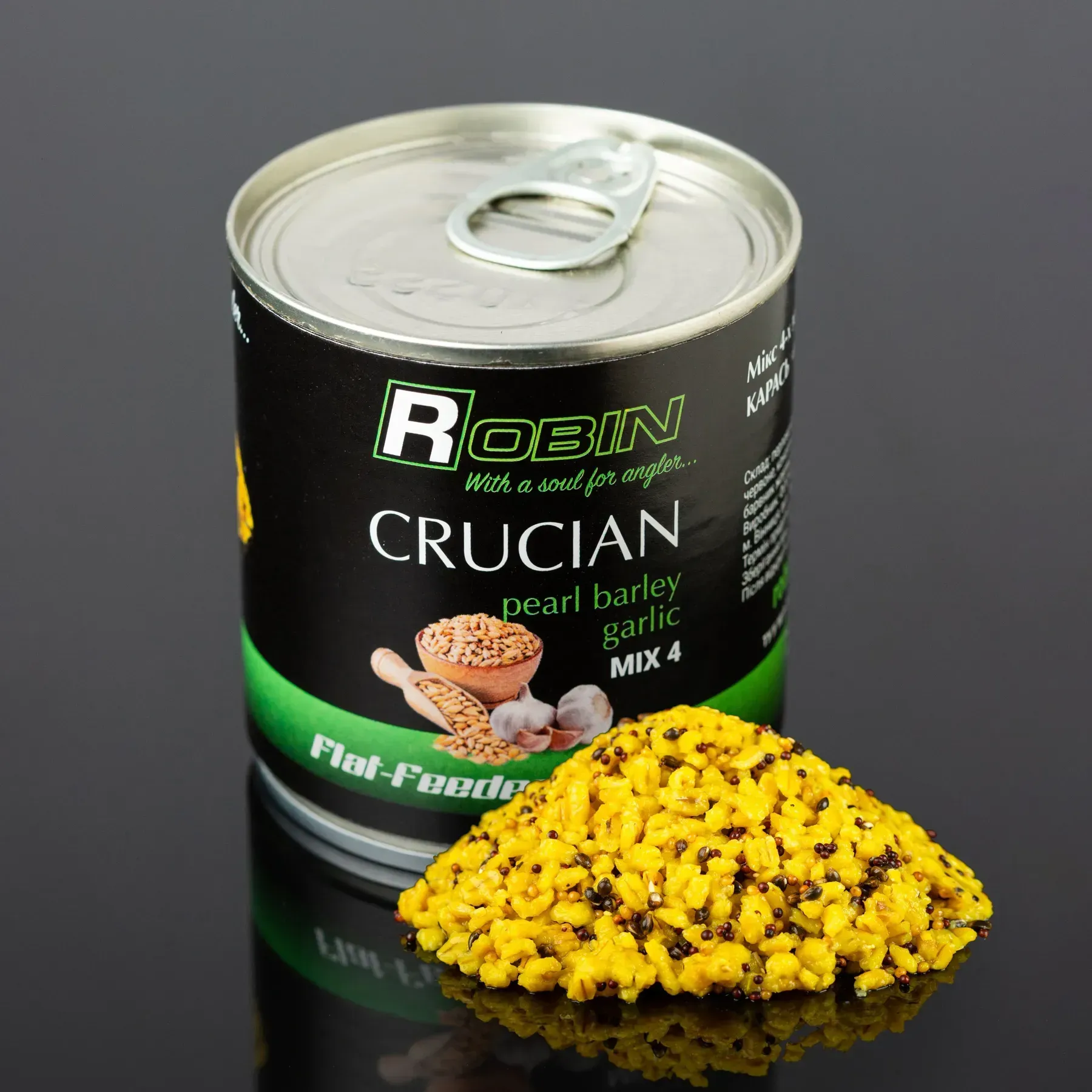 ROBIN MIX 4 Flat Feeder grain mix · Crucian · pearl barley & garlic · 200 ml