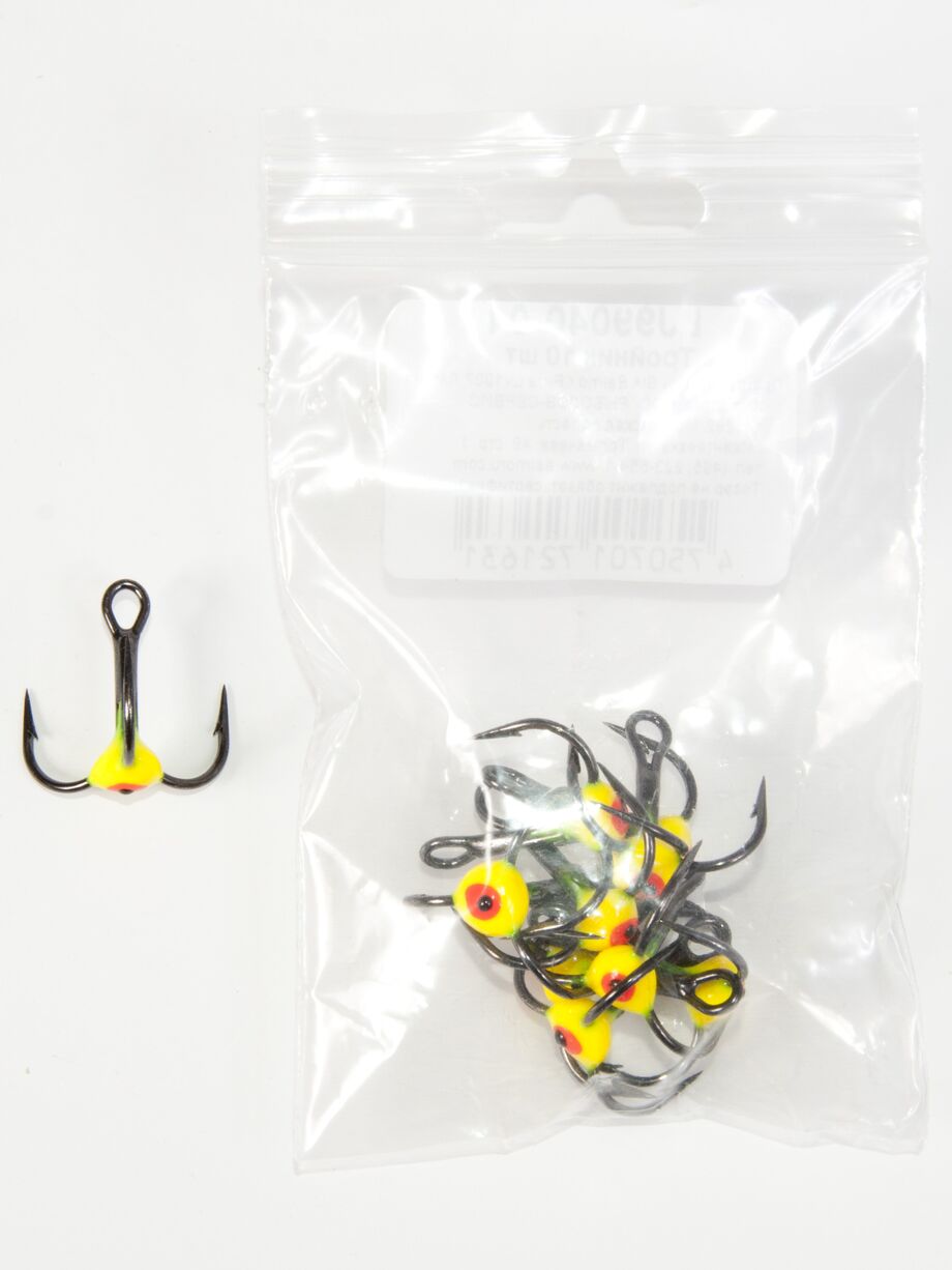Treble hook for lures Lucky John with drop color size 004