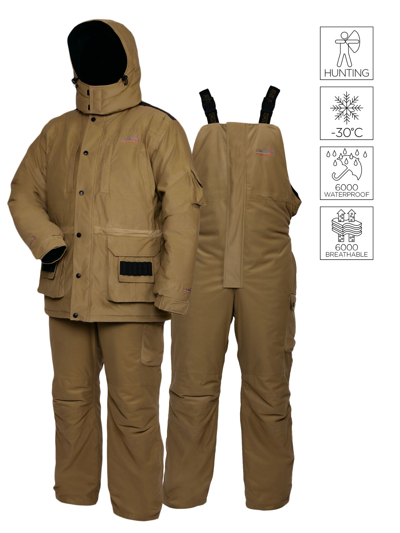 Costum Norfin Hunting Wild pentru bărbați (-30) Culoare: Haki