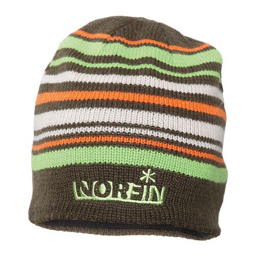 Knitted hat Norfin Frost BR (brown striped) size XL Brown\Green\Orange\White