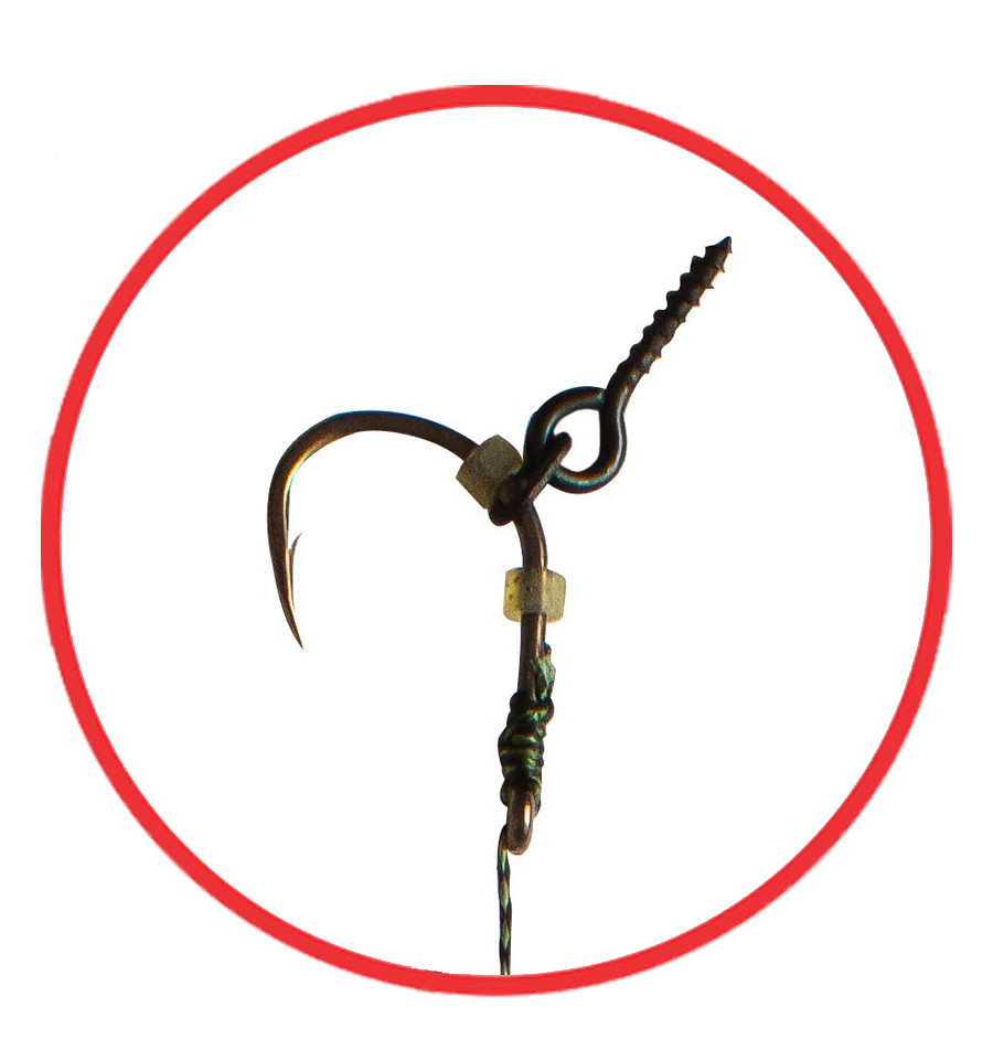 Ready rig with bait screw World4Carp POP UP SCREW RIG WIDE GAPE