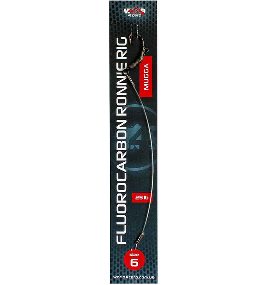 Готовый поводок флюорокарбоновый World4Carp RONNIE RIGS MUGGA