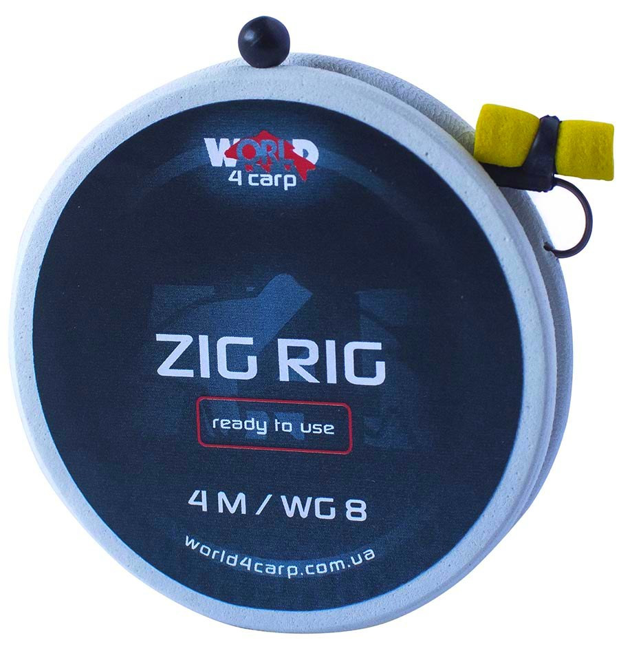 Готовый поводок с адаптером и пеной World4Carp ZIG RIG EVA FOAM WIDE GAPE