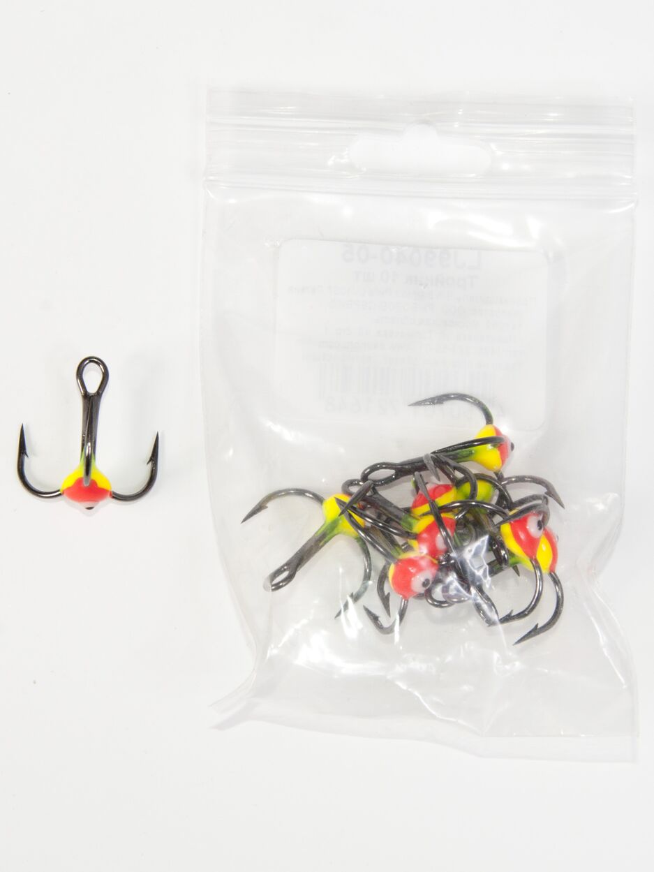 Treble hook for lures Lucky John with drop color size 004