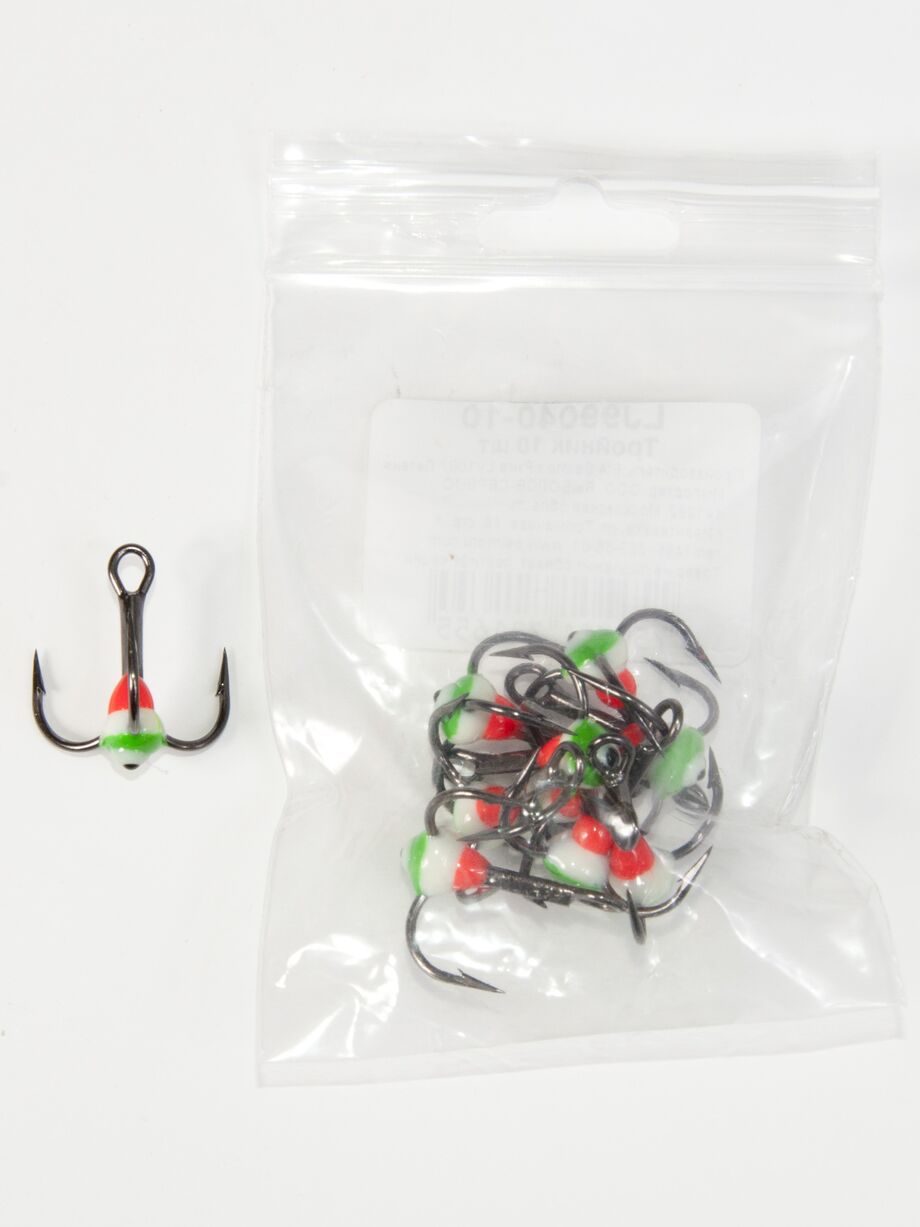 Treble hook for lures Lucky John with drop color size 004