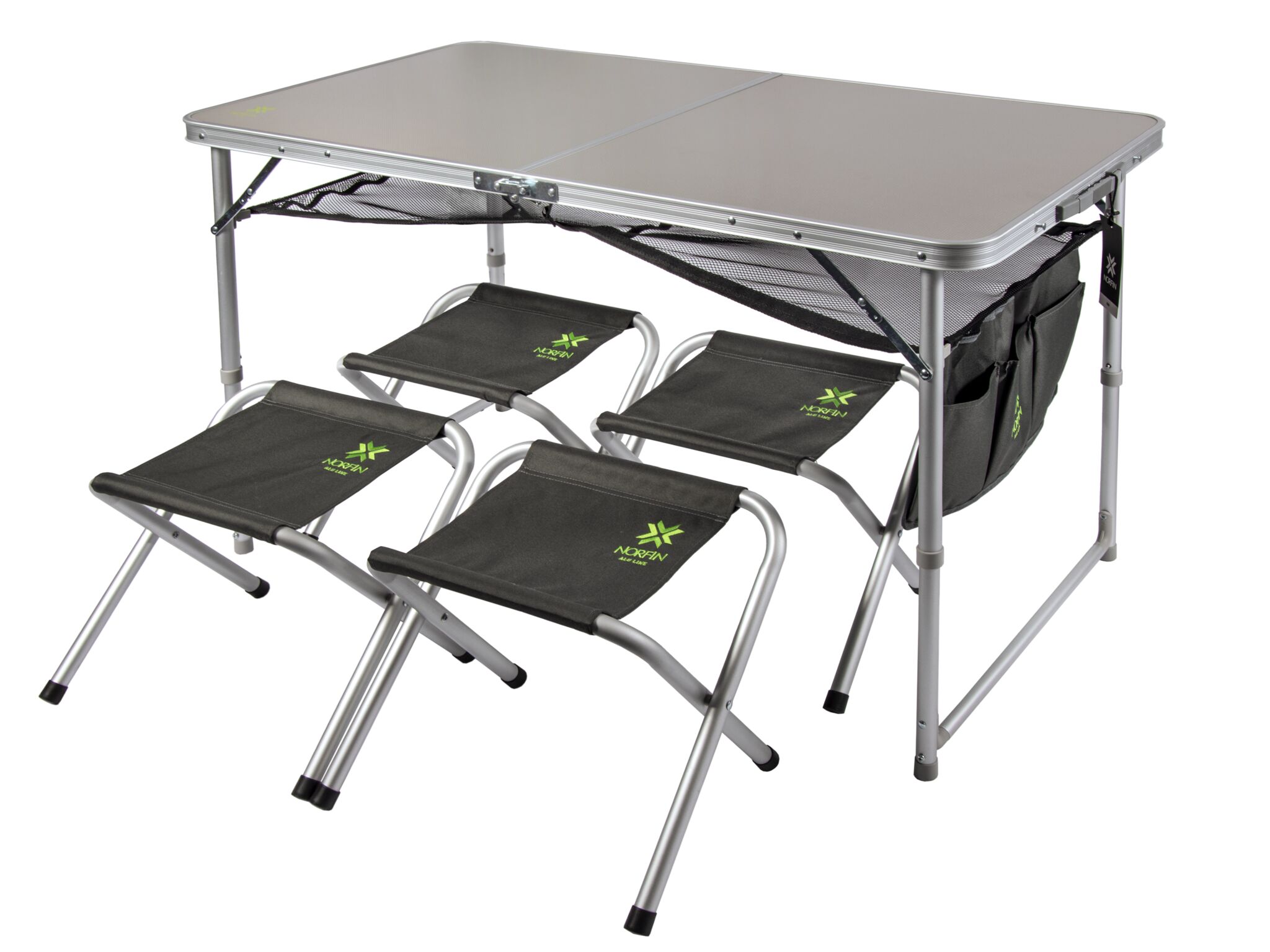 Folding table Norfin RUNN NF aluminum 120x60 +4 chairs set
