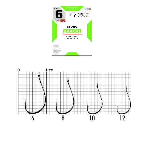 Hooks Cobra FEEDER ser. CF205 size 012 10pcs.