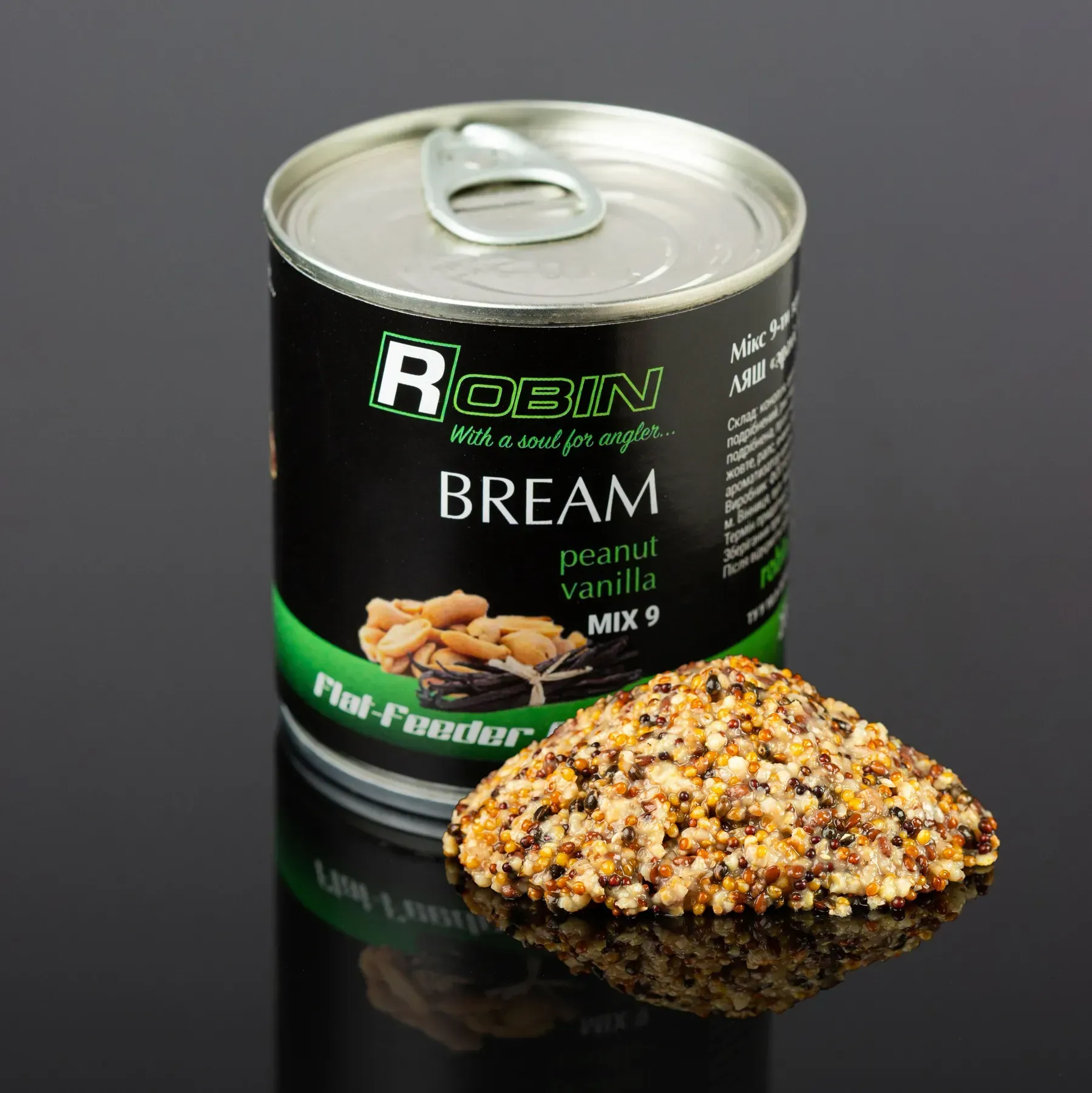 ROBIN MIX 9 Flat Feeder grain mix · Bream · peanut & vanilla · 200 ml
