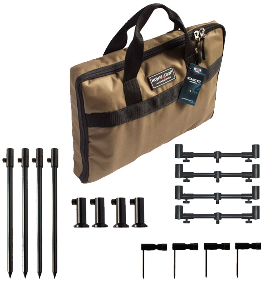 Bankstick set with telescopic buzz bars World4Carp Stand Kit Universal 4