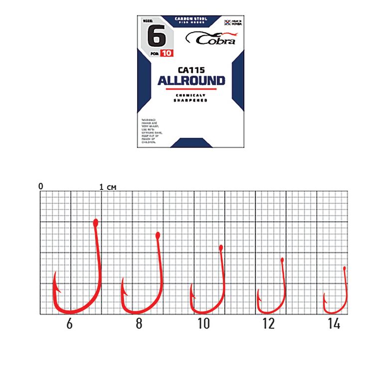 Hooks Cobra ALLROUND ser. CA115 size 012 10pcs.