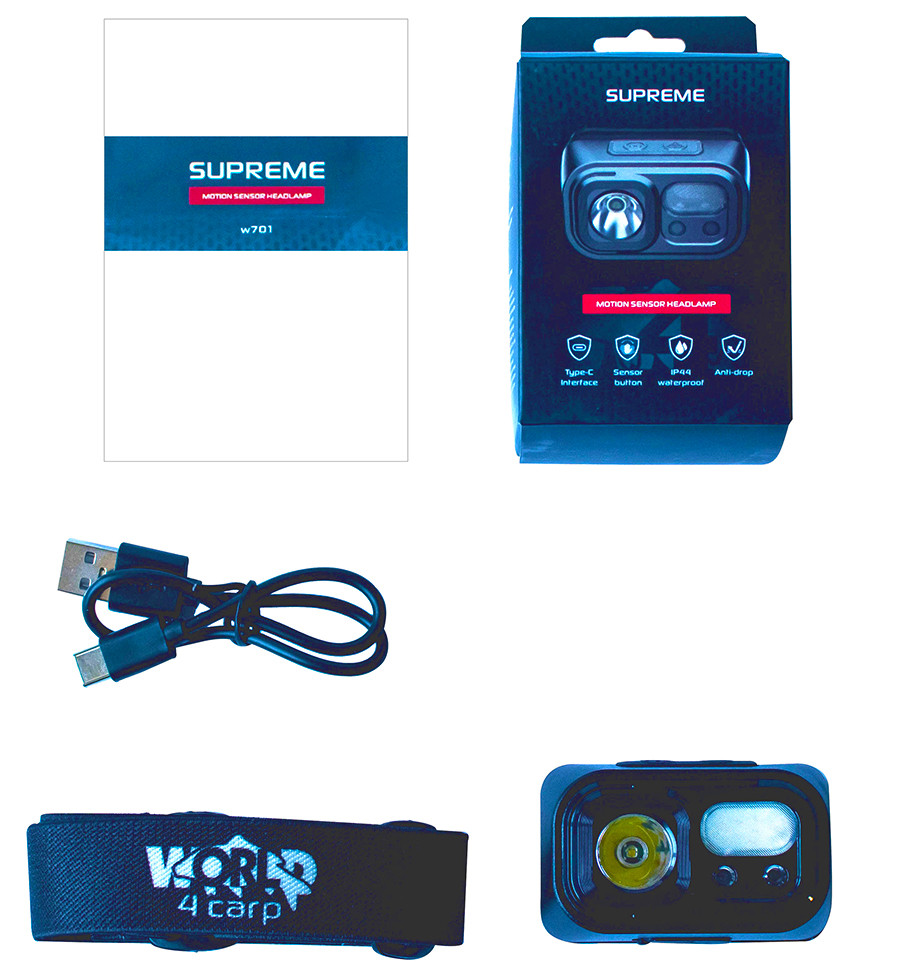 Lanternă frontală World4Carp SUPREME headlamp