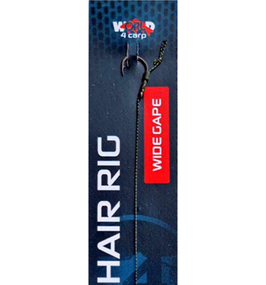Готовый поводок с волосом World4Carp POP UP hair rig WIDE GAPE