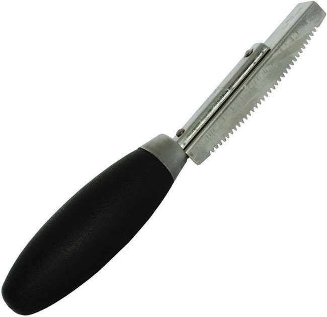 Salmo fish scaler with plastic handle