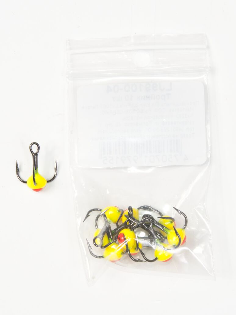 Treble hooks with drop for ice jig