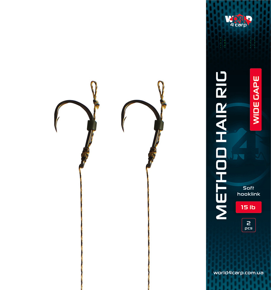Ready rig with hair World4Carp METHOD hair rig WIDE GAPE