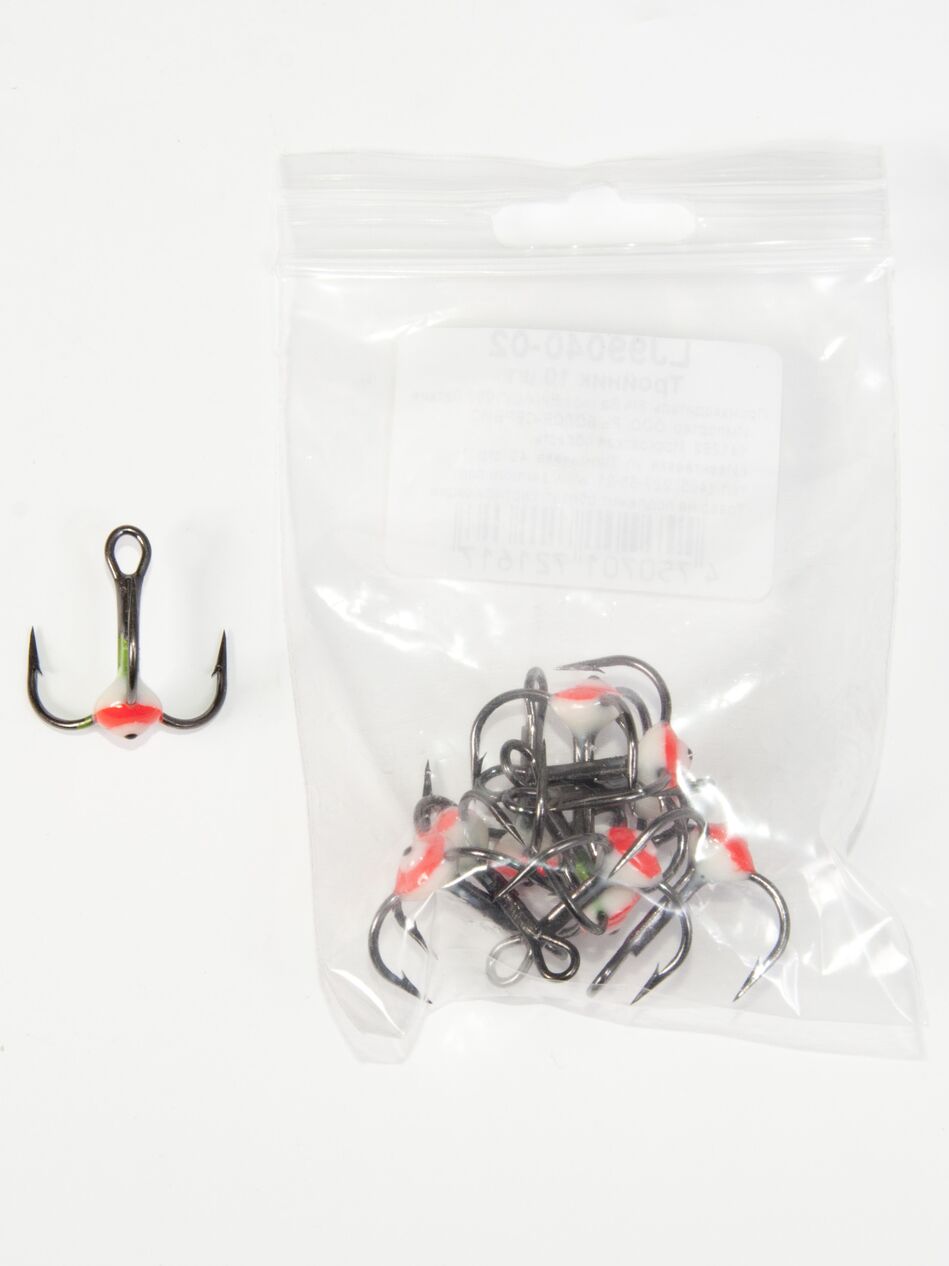 Treble hook for lures Lucky John with drop color size 004