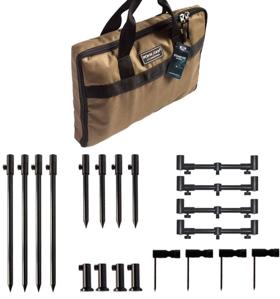 Bankstick set with telescopic buzz bars World4Carp Stand Kit Universal MAX 4
