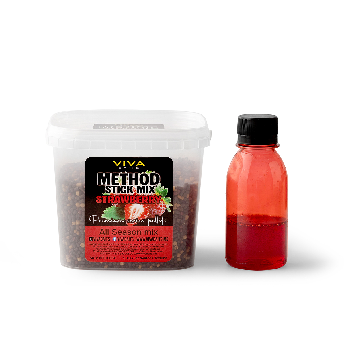 Vivabaits Method Stick Mix STRAWBERRY 500 g + activator