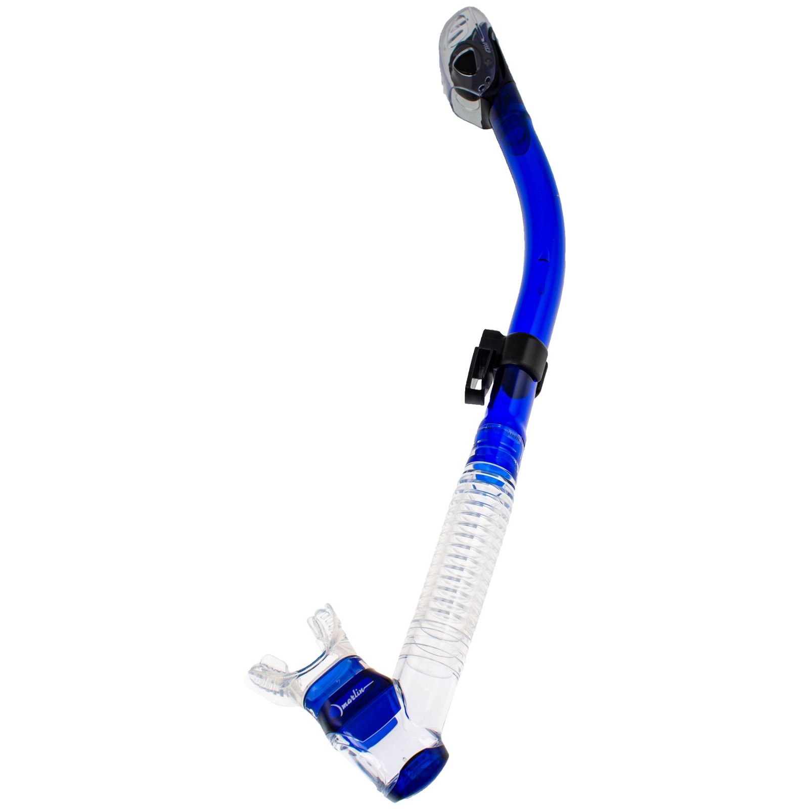 Трубка Marlin DRY LUX (пряма гофра) BLUE/TRANS
