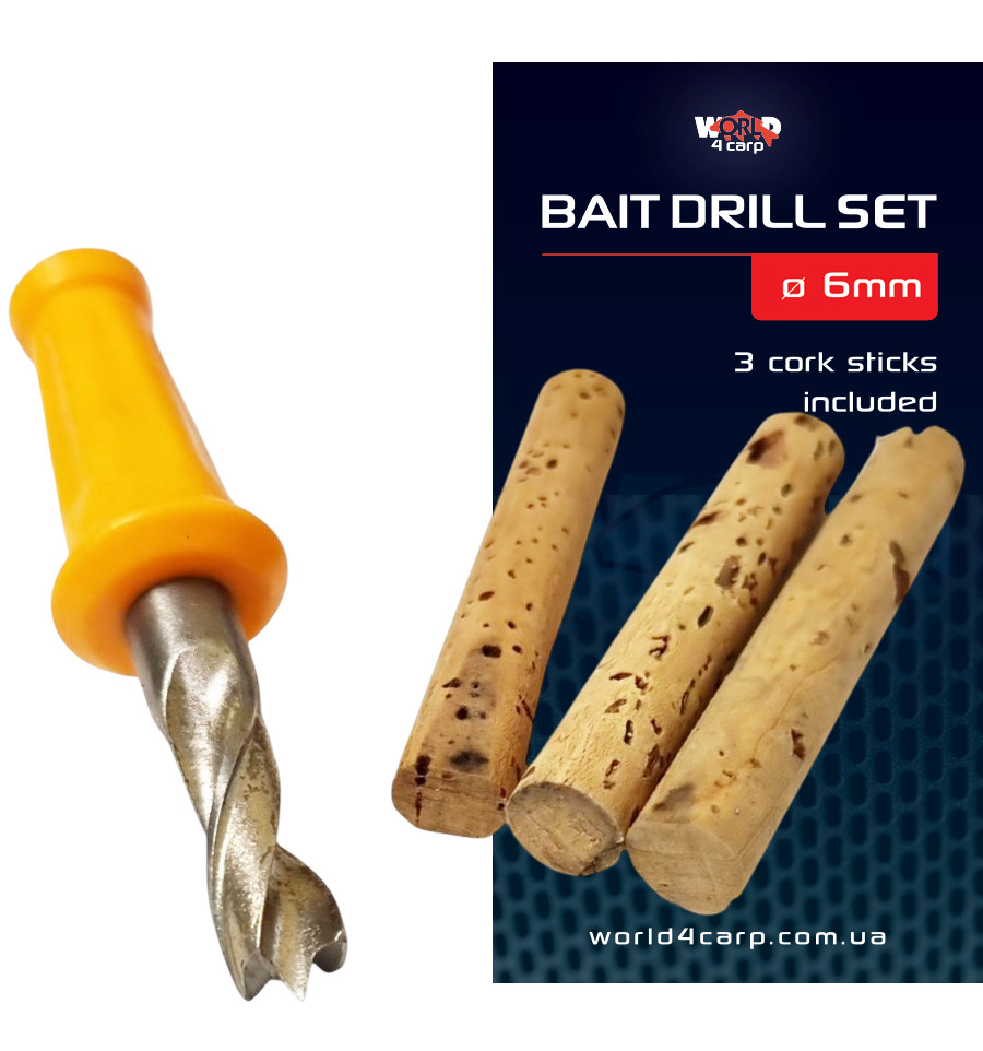 Cork stick set with drill World4Carp W4C BAIT DRILL SET