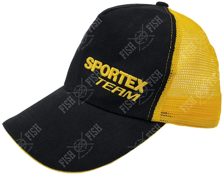 Cap Sportex — black with yellow mesh