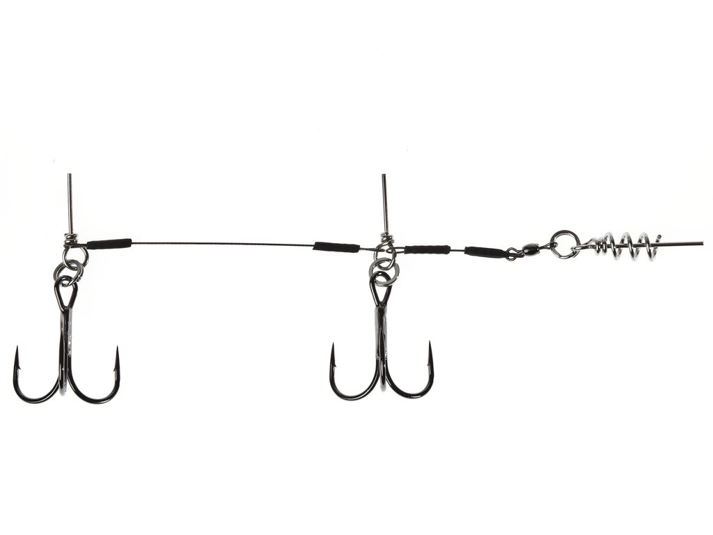 Stinger rig for silicone lures size L